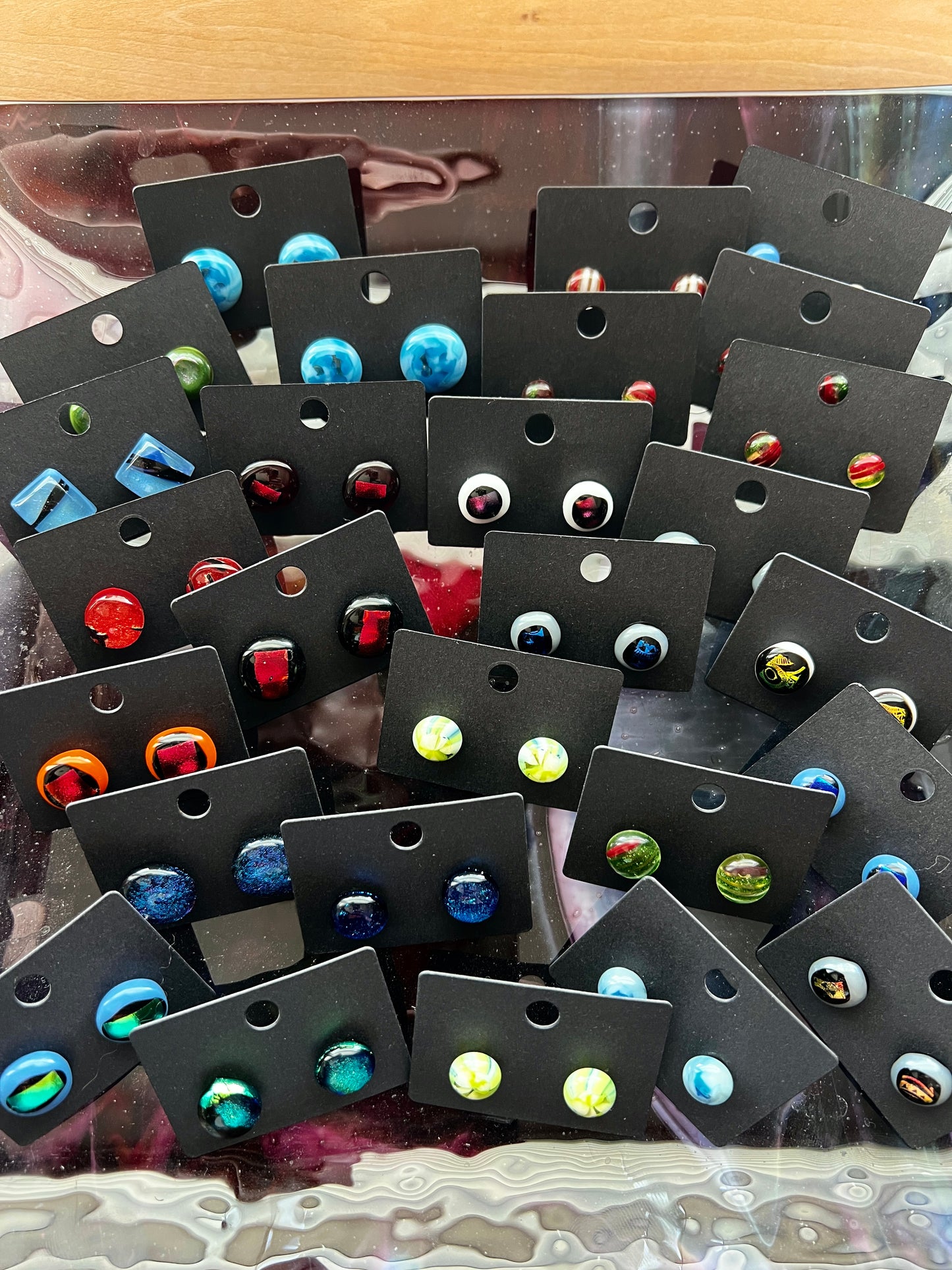 Fused Glass Stud Earrings