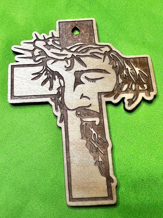 Jesus Cross with Crown of Thorns Wall Hanging